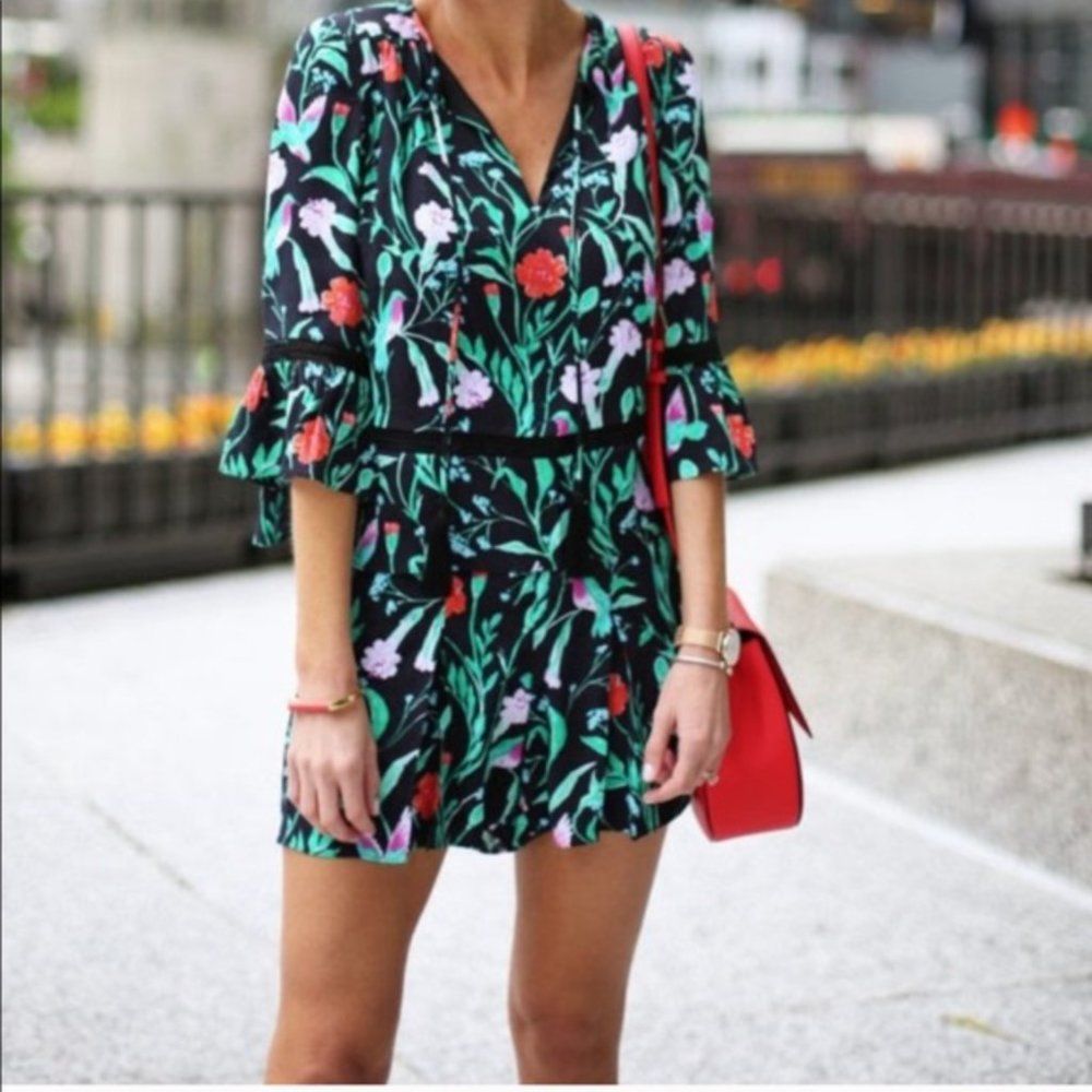 🌺 NWOT Kate Spade ♠️ Jardin crepe tropical romper